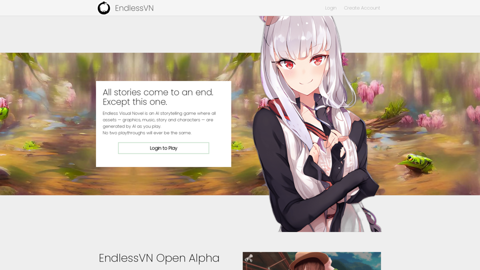 Endless Visual Novel AI