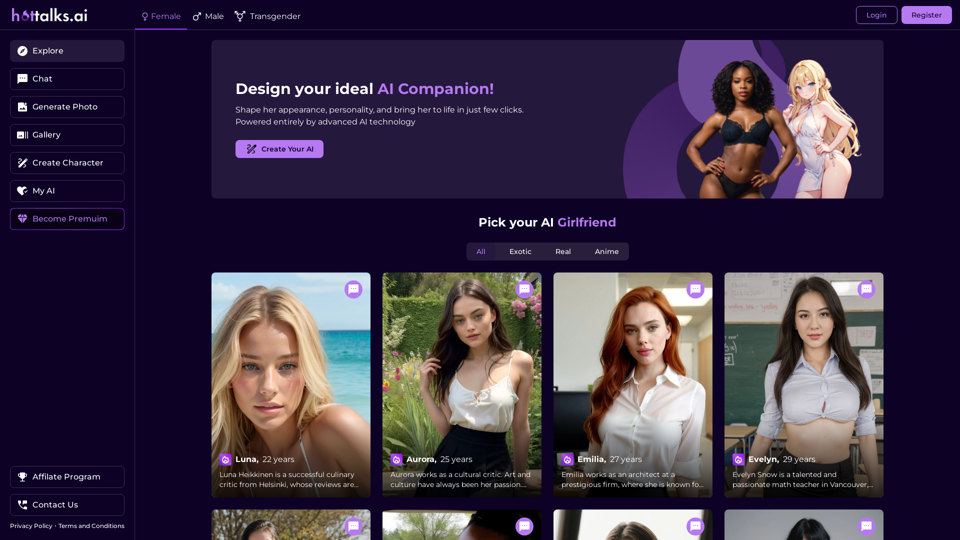 Hottalks.ai - Enjoy The Ultimate AI Girlfriend Experience